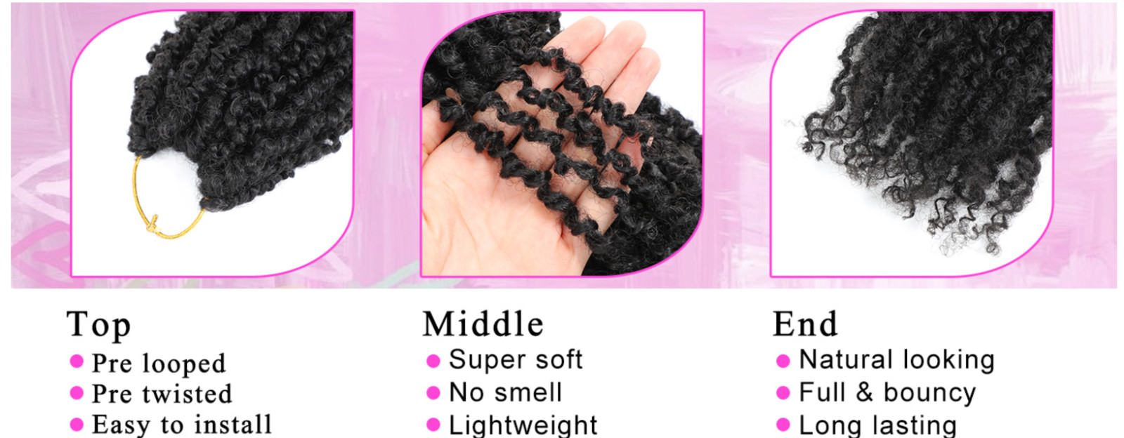 Pre-Looped Crochet Lightweight Braids 10 Inch Yanky Twist Crochet – 7 Pack