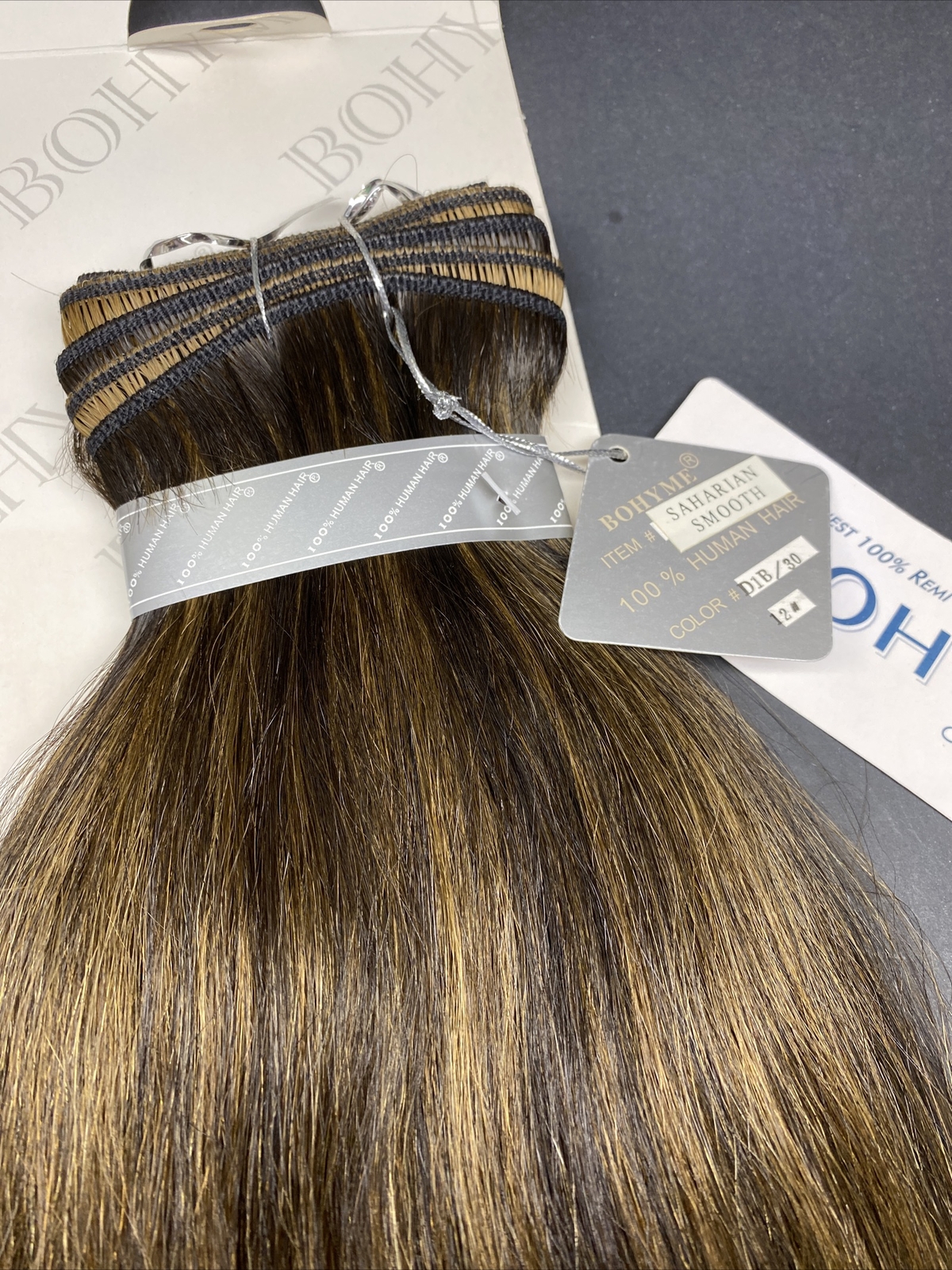 Bohyme Remi Human Hair Machine-Tied SAHARIAN_SMOOTH_12″_#D1B/30