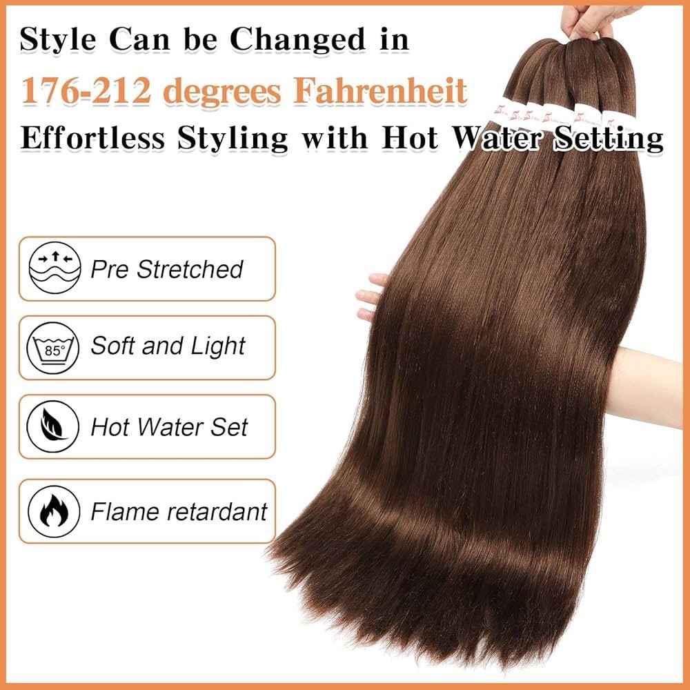 Anemoi Braiding Hair Pre Stretched 26 Inch 8 Pk Grown Color. Please See Pictures