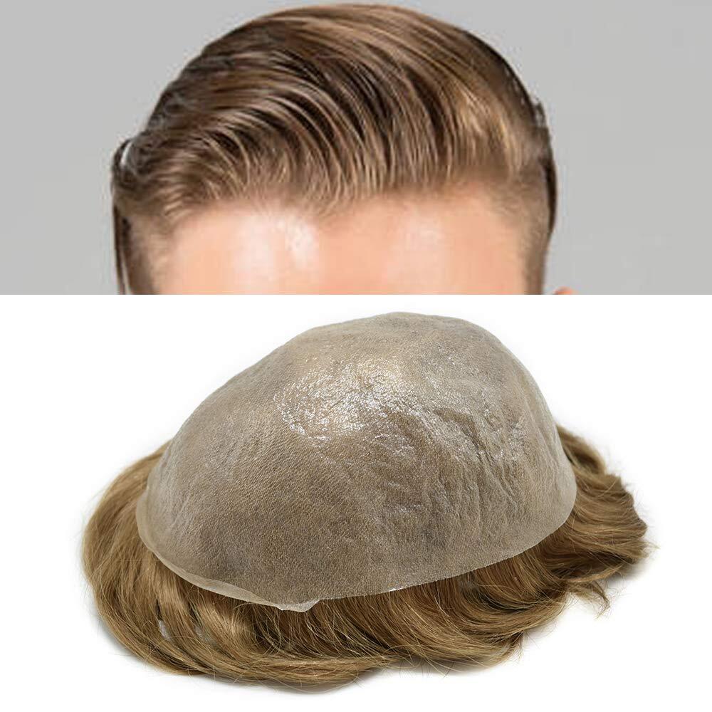 Ultra Thin Skin Mens Toupee Hairpiece Invisible Poly PU Hair Replacement US