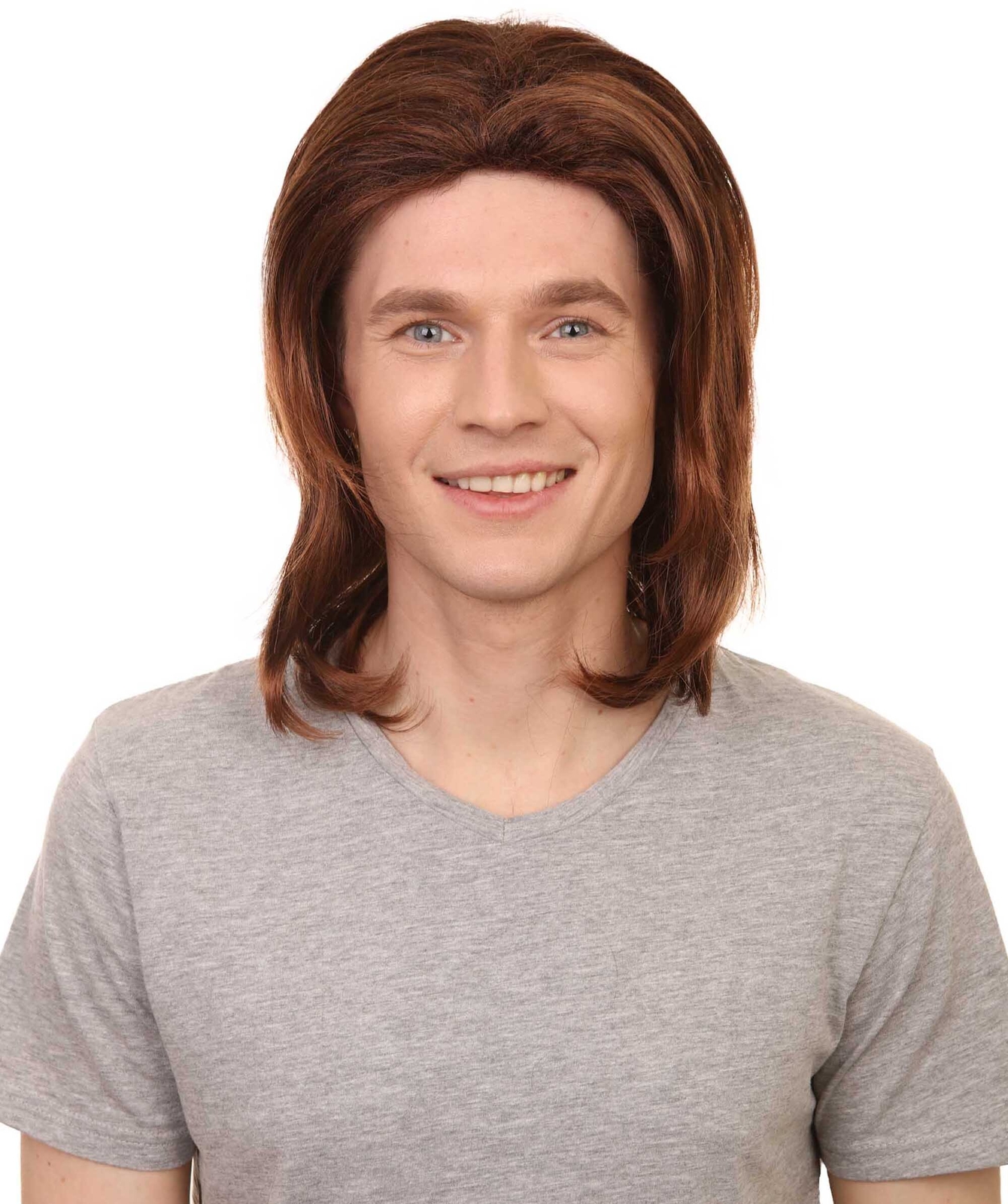 Men Fancy Brown Cosplay Halloween Wig | Premium Breathable Capless Cap | HM-472A