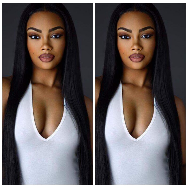 Long 13×4 Straight Lace Front wig Pre Plucked Bleached Knots With Baby Hair