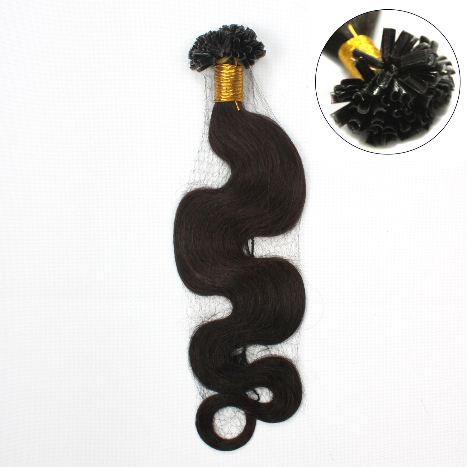 Remy Fusion Nail U Tip Keratin Human Hair Extensions 20inch 100S Thick Body Wave