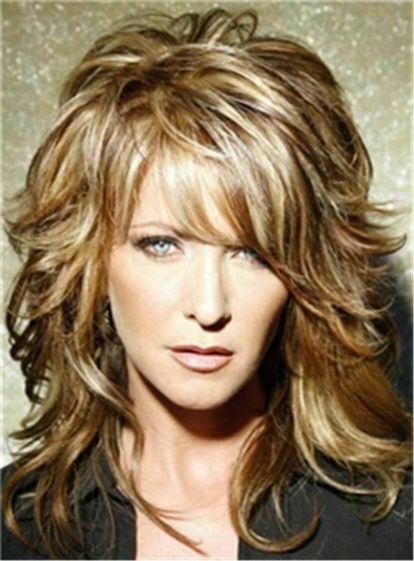 Layered Messy Wavy Mid-Length Hair Capless Wigs 14 Inches