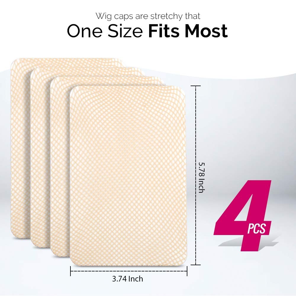 4PCS Washable Mesh Wig Caps – Comfortable & Versatile for Cosplay & Parties
