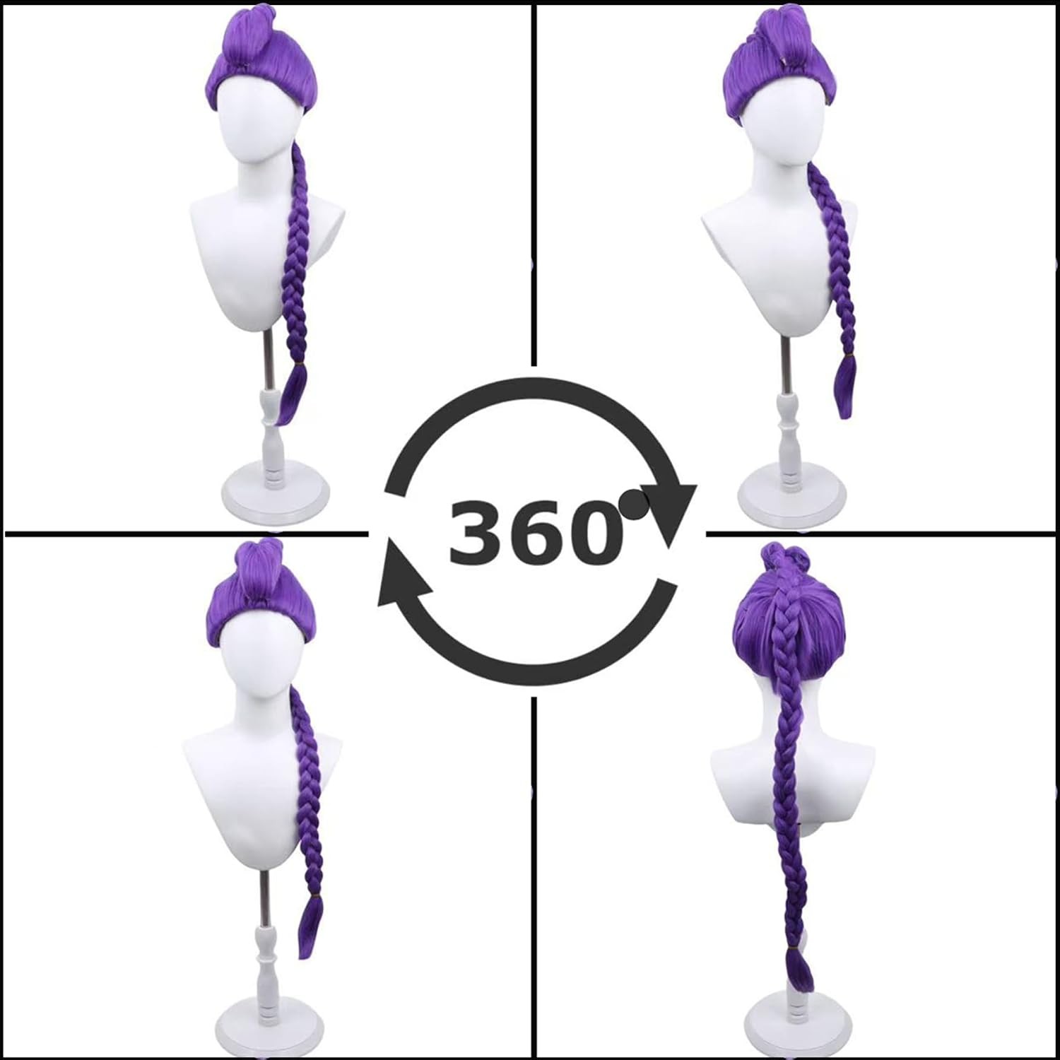 Long Purple Braid Wig Purple Braid Wigs for Kids Halloween Cosplay Costume Wigs
