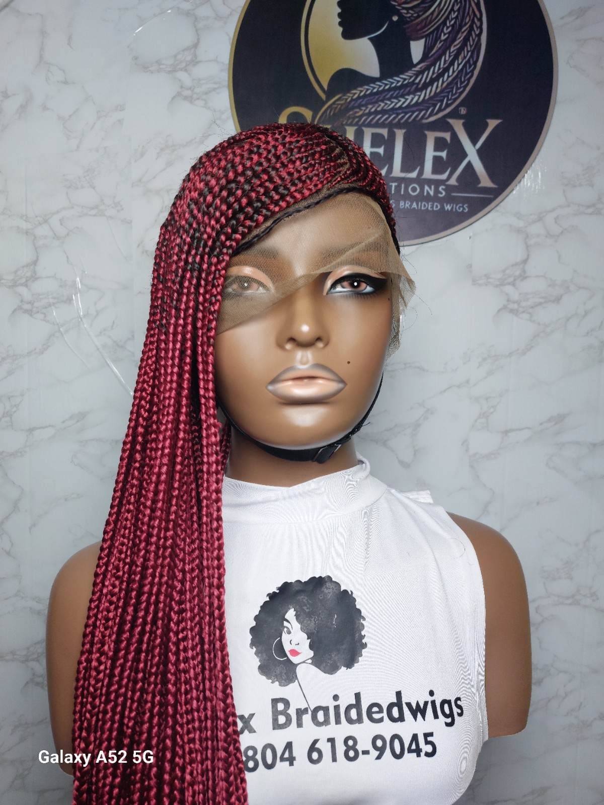 Lemonade Braid In Burgundy With Baby Hair And Adjustable Bands