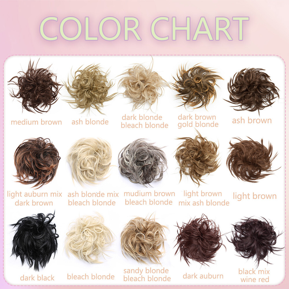Thick Curly Messy Bun Hairpiece Scrunchie Updo Hair Extension Real as human 45G
