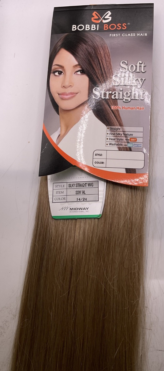 Bobbi Boss Soft Silky Straight 100% Human Hair SSW 14L Color: 14/24