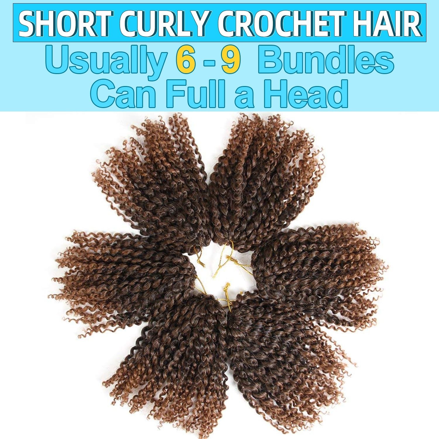6 Bundles of 8 Inch Soft Passion Twist Hair – Lightweight Crochet Braids (1B/30)