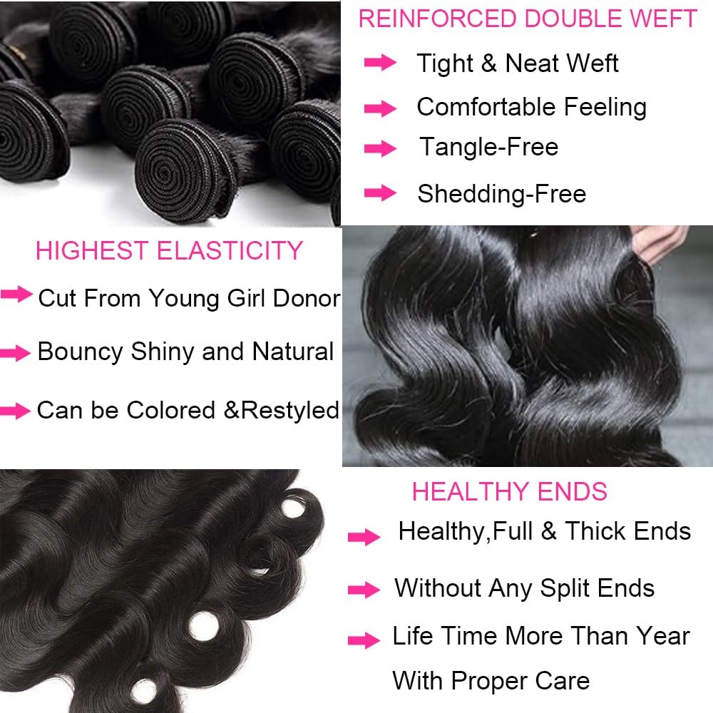 Caplina 16A Human Hair Bundles 16 18 20 22 Inch Body Wave 400G Unprocessed