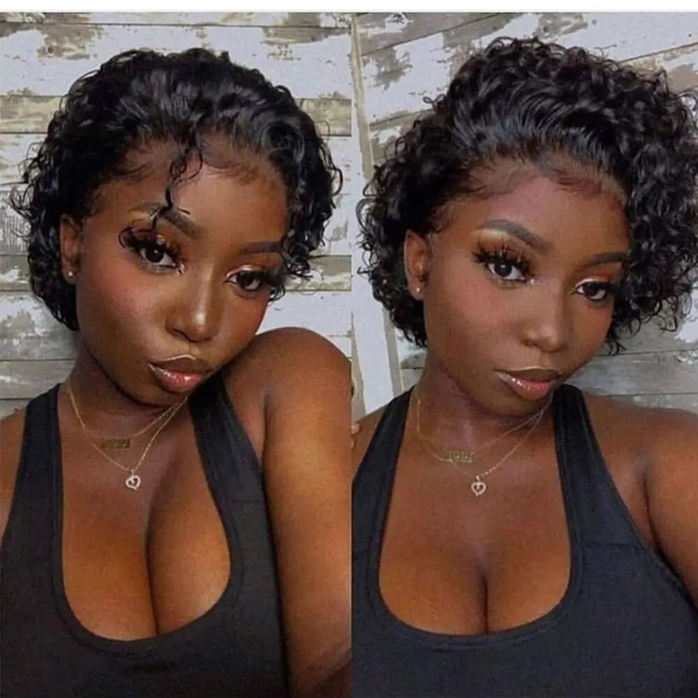 Pixie Cut Wig Human Hair Short Curly Pre Plucked Raw Virgin Hair Wig