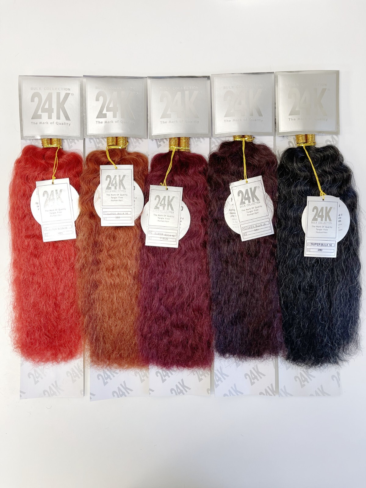 Blended Human Hair Super Wave Bulk Wet Wavy for Braiding 16-24” Select Colors