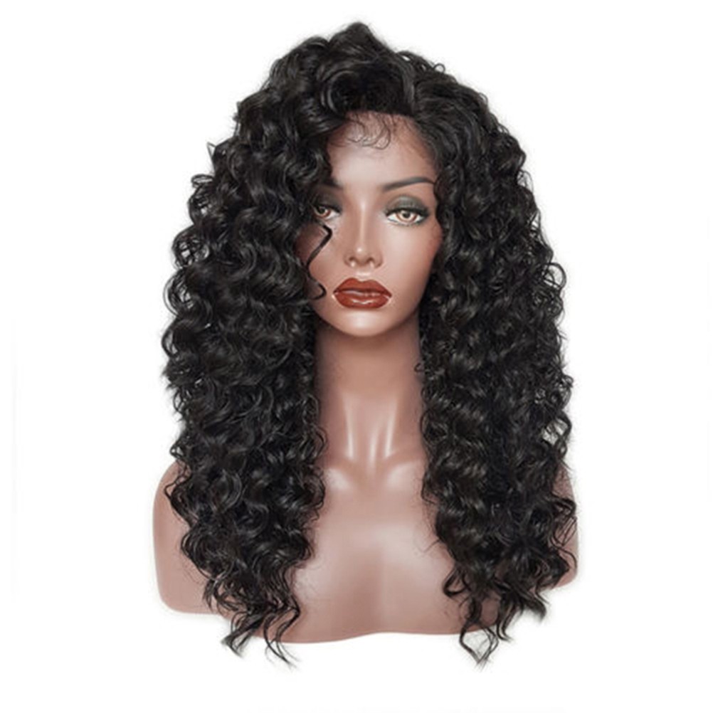 Heat Resistant Synthetic Front Curly Short Bob Wig for Women