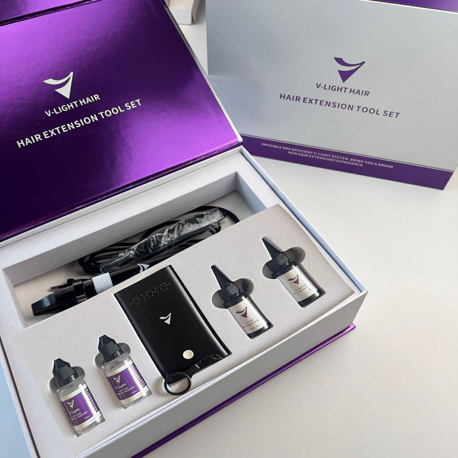 V Light Hair Extensions Kit Set Hair Piece v light hair extension machine glue