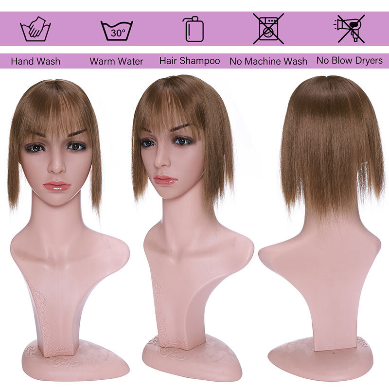 CLEARANCE Women Clip In Hair Topper Toupee Wigs Hairpiece 100% Natural Straight