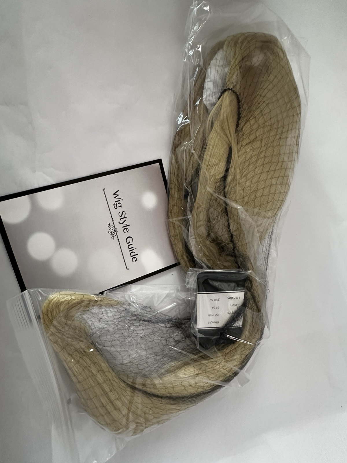 FUHSI Kanekalon Synthetic Lace Front Wig 22” Straight Blonde 613# 250% Density