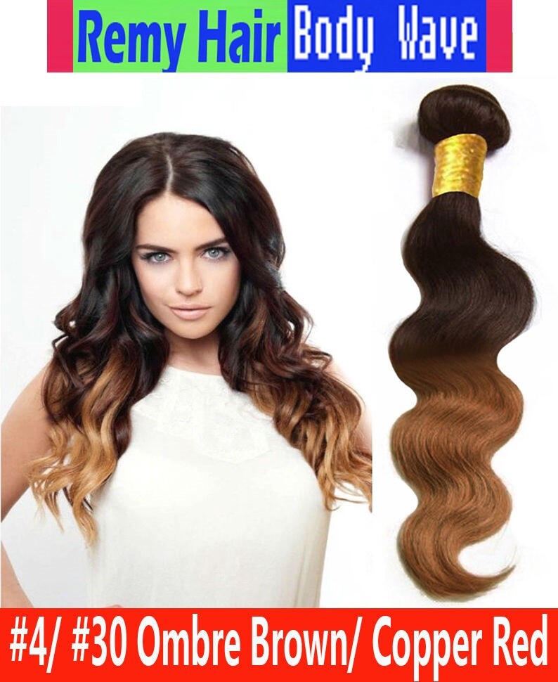 One or Three Ali Bundle Brown/Copper Body Wave Sew In Hair Extension 100 Human
