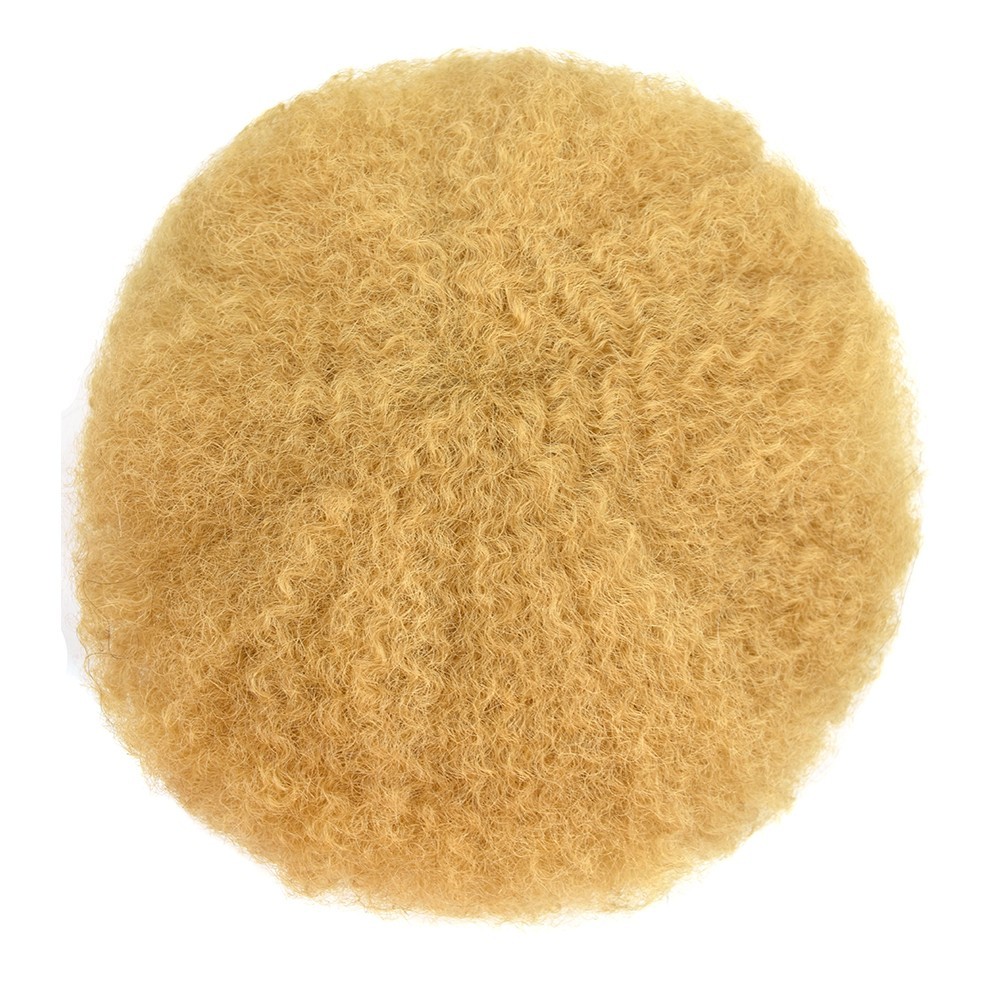 Hair Units for Black Men Full PU Thin Skin Afro Curly Toupee Hairpiece
