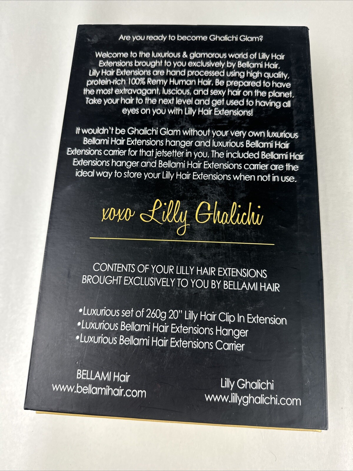 Lilly Ghalichi Bellami Hair Extensions Blonde 20” 260g Color # 613 W Box