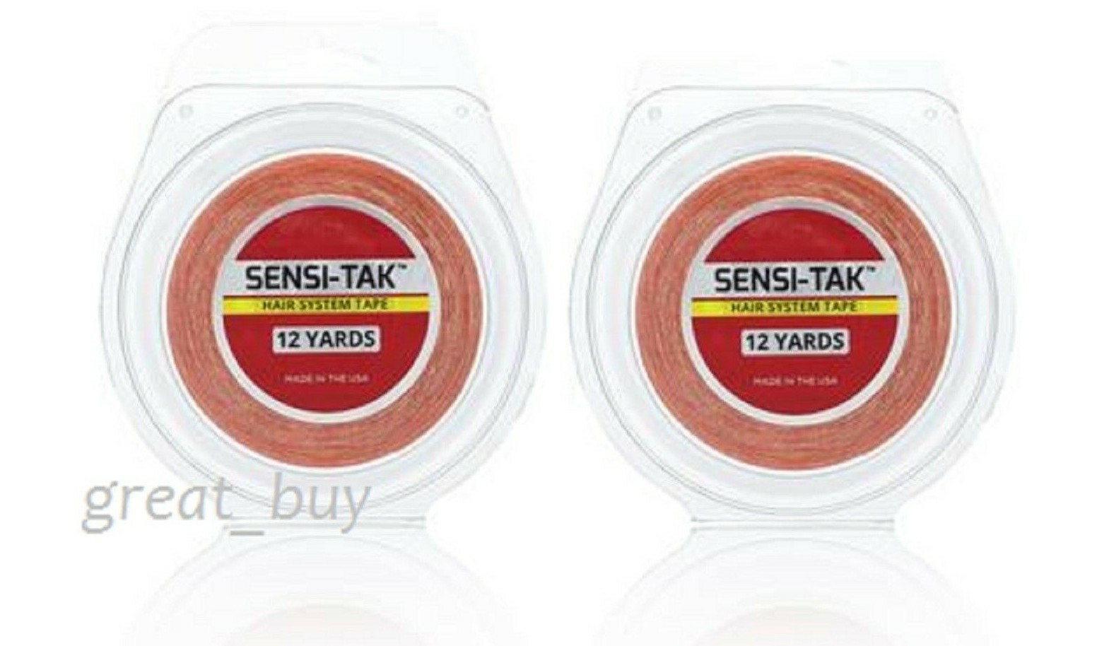 Walker Sensi-Tak Tape (Red Tape) 1″ X 12 Yard _ Poly Units Wigs Toupee 2- Rolls.