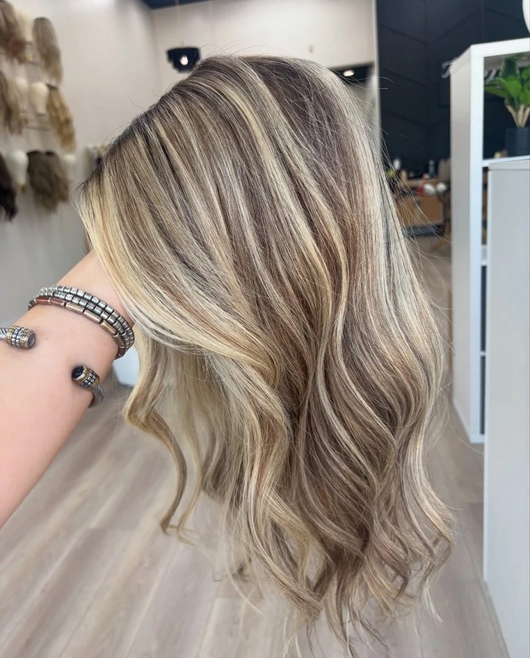 Highlight Blonde Brown Ombre 13×4 Lace Front Human Hair Wig for Women