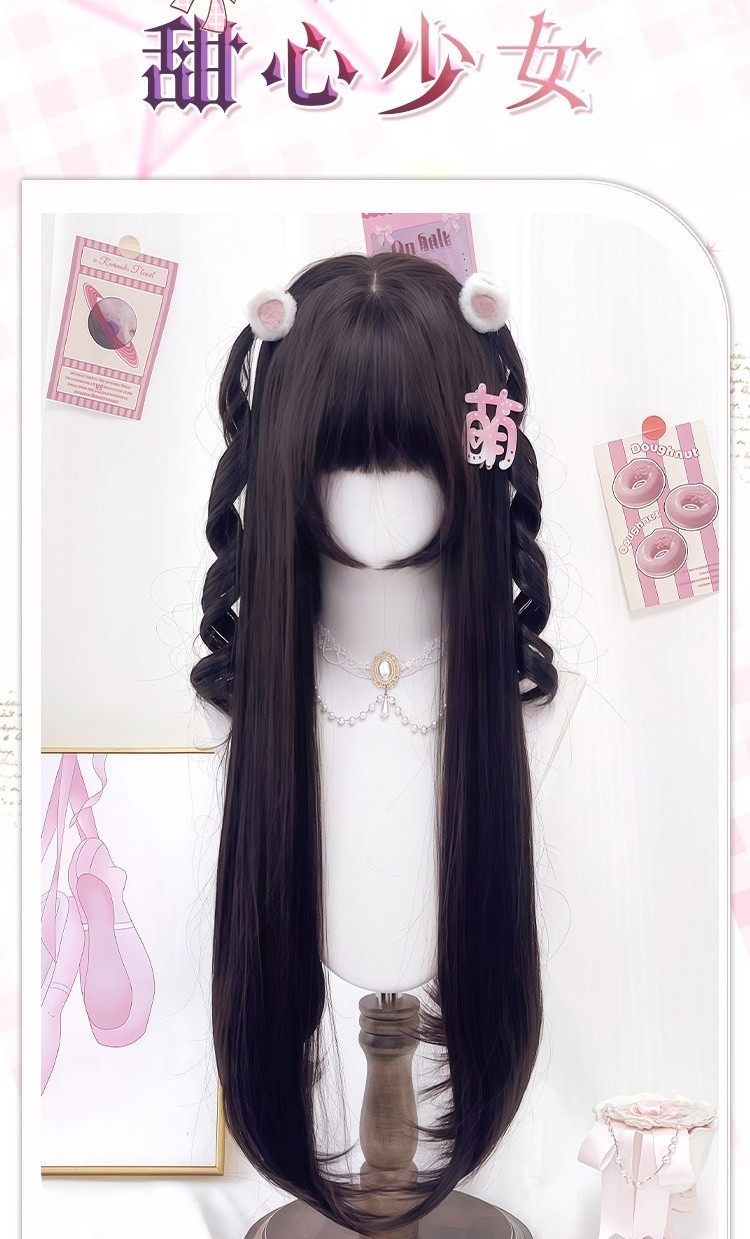Japanese-style Harajuku long straight hair Lolita wig cos Princess