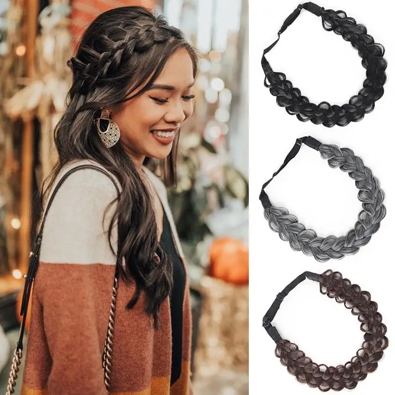 1 Pcs Synthetic Premium Adjustable Handmade Wig Braided Elastic Band Hair Fashio