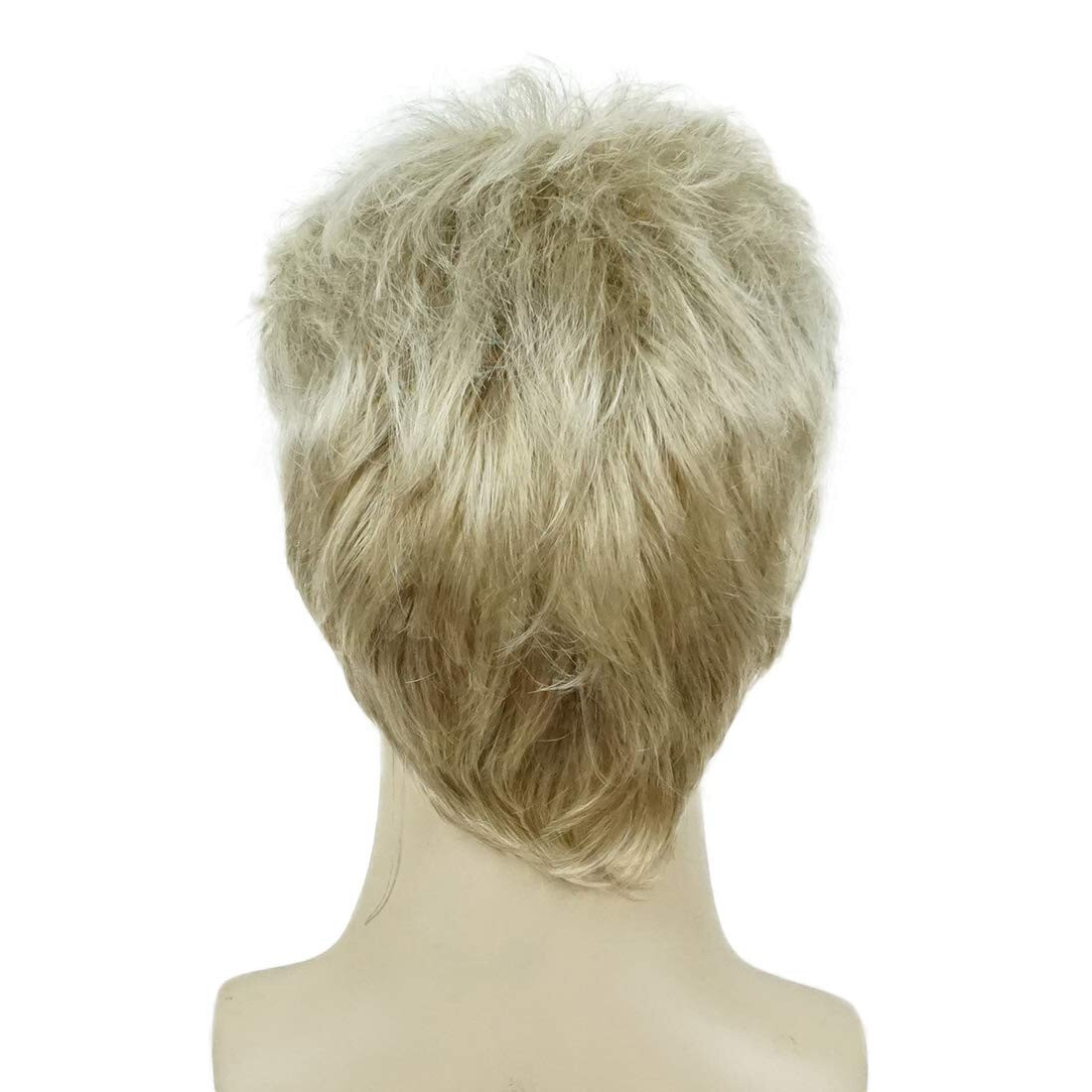Mens Natural Short Straight Wigs Real Male Full Hair Wig Party Cosplay Toupee