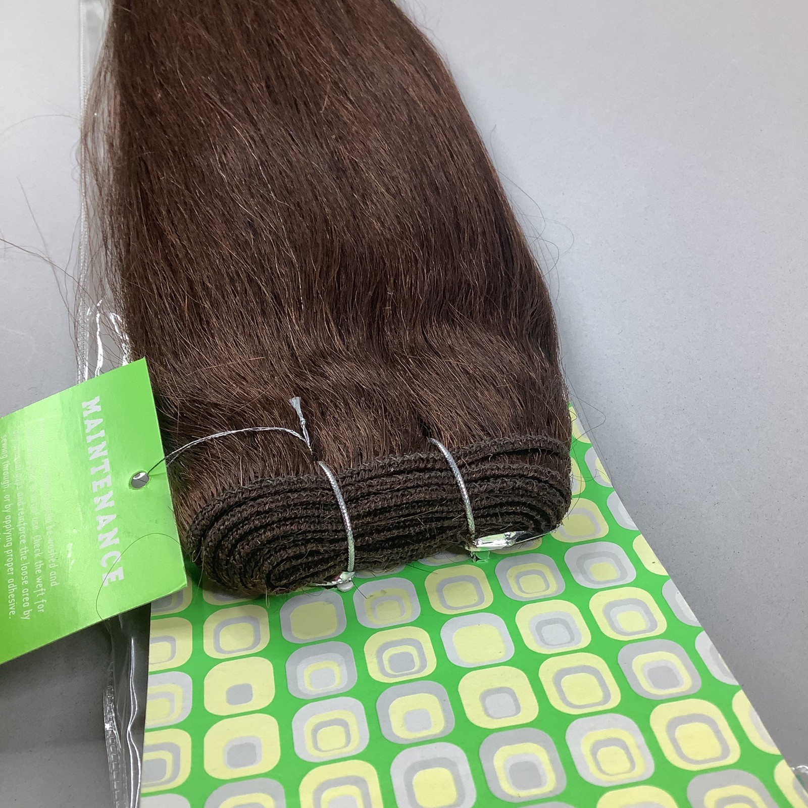 14” #4 European Straight Dark Brown 100% Human Hair Track Weft Extensions
