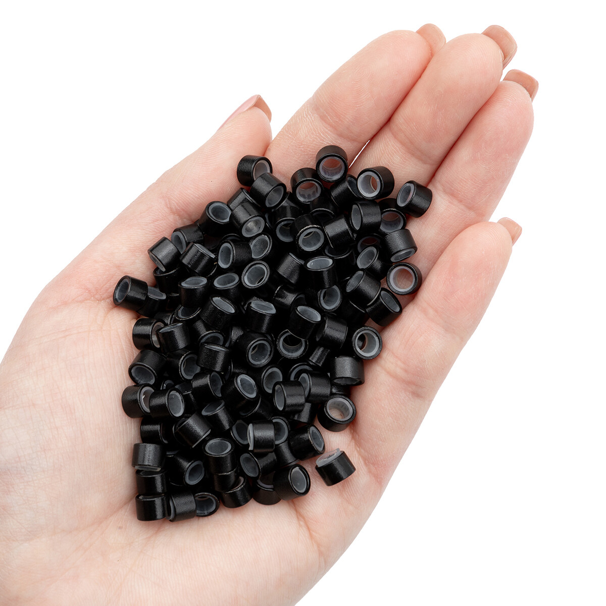 Silicone Lined Micro Nano Ring Beads FOR I Tip Human Hair Extensions 5-6mm Packs