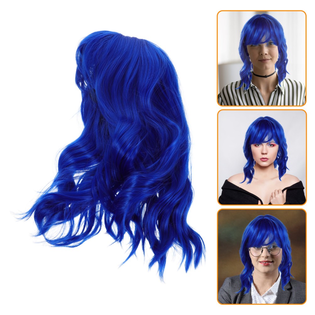 Short Curly Wavy Synthetic Wig For Women Realistic Cosplay Party Hairpiece