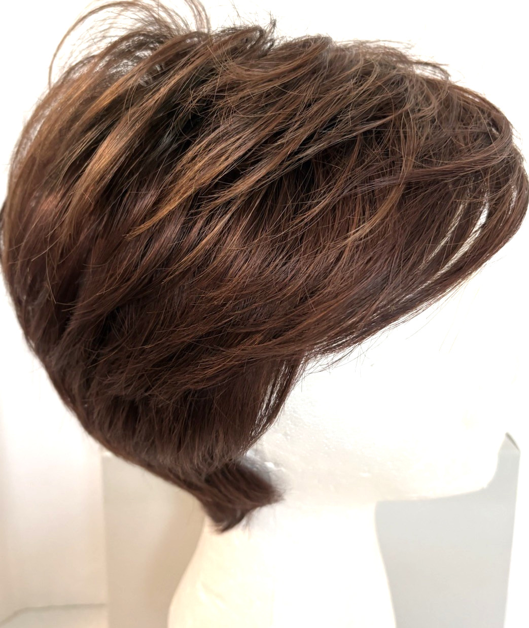 Envy Wig Medium Brown Synthetic Layered Short