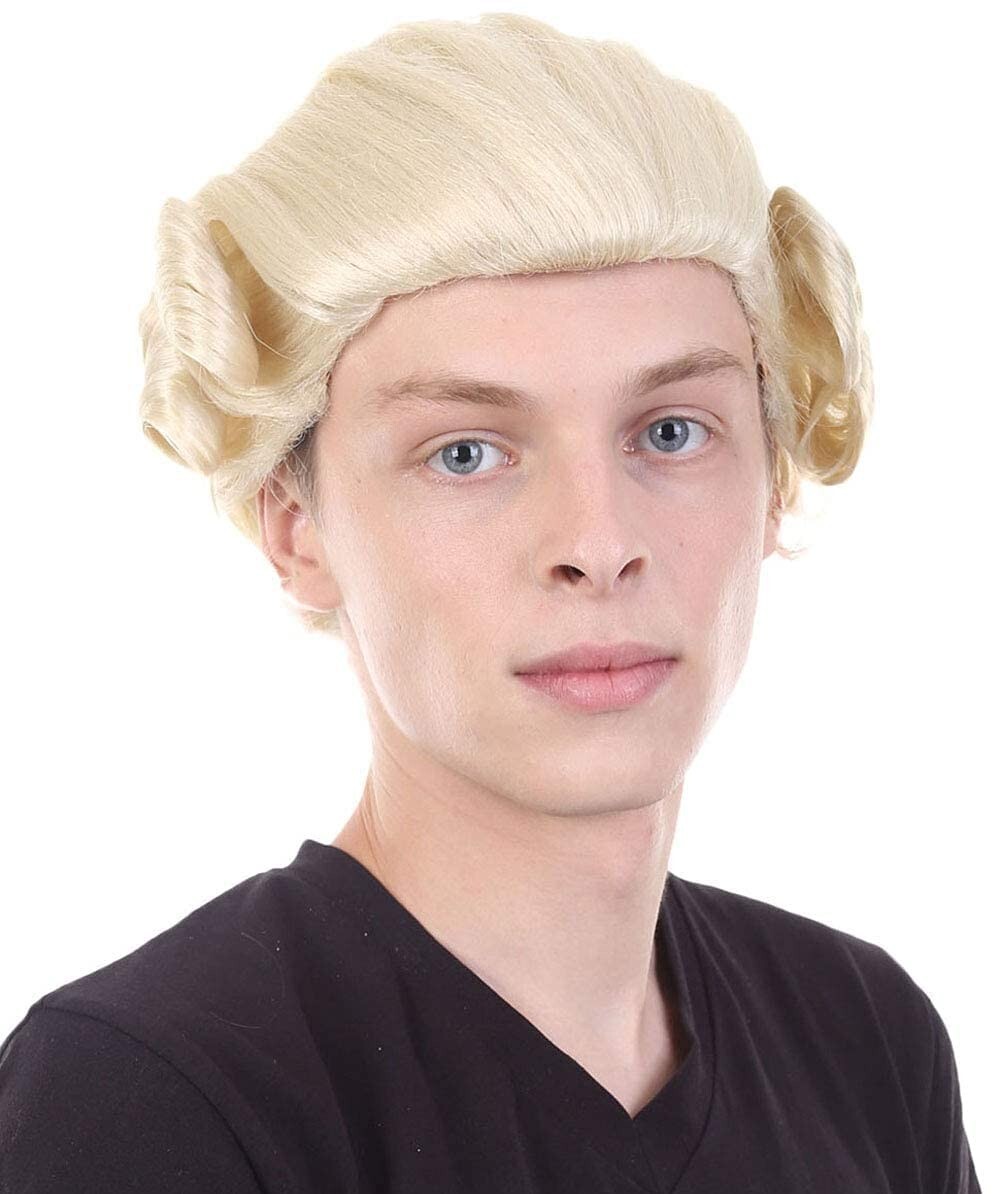HPO Adult Unisex Colonial Style Historical Wig, Blonde Color, HM-645A