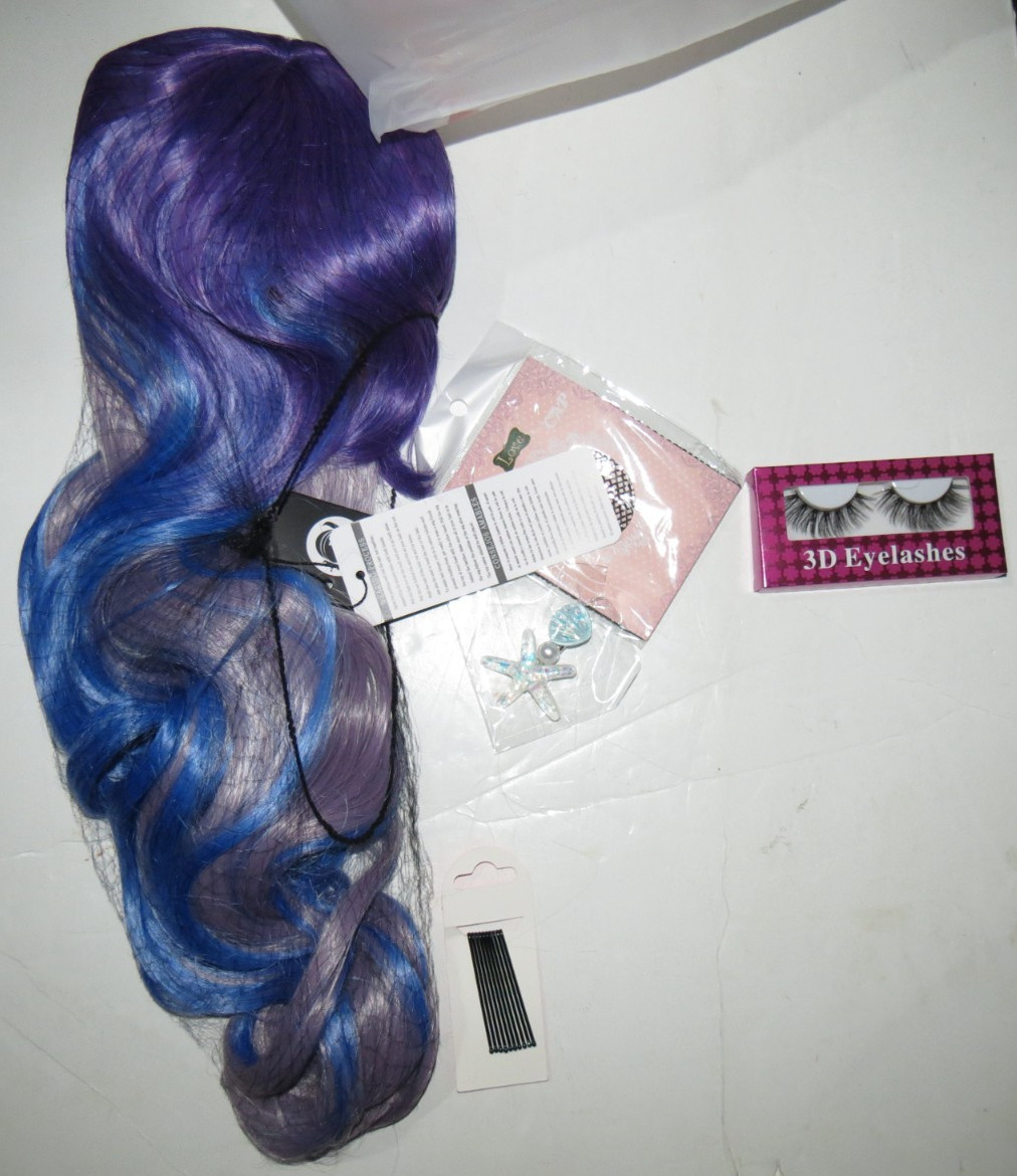 7JHH WIGS Long Wavy Purple to Blue Costume Cosplay Mermaid Wig Halloween Party