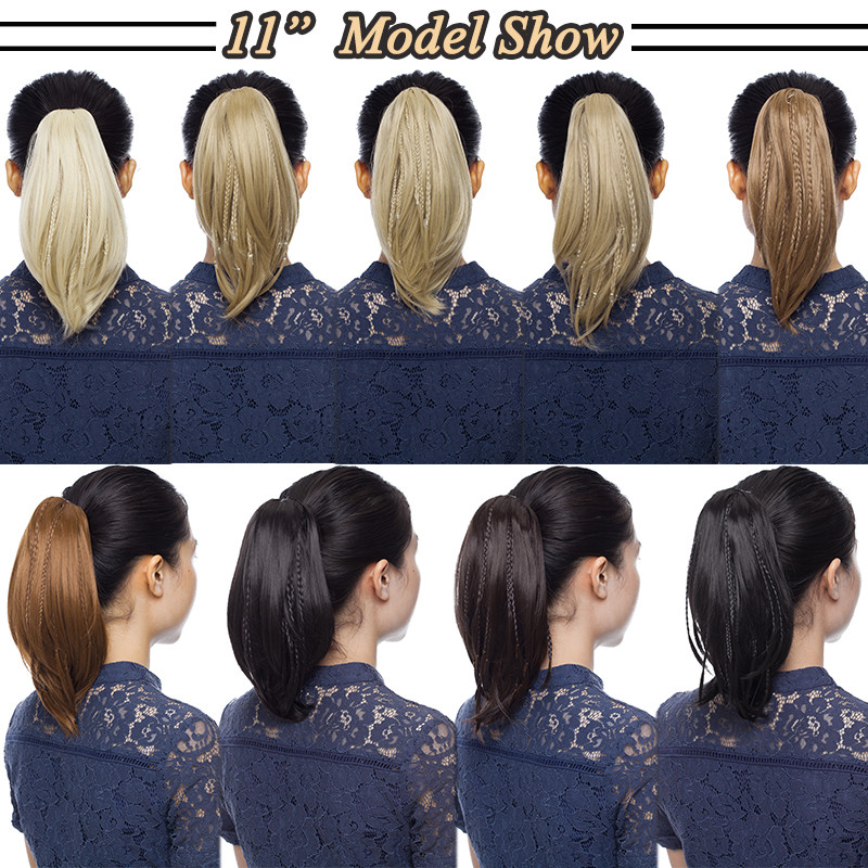 POP Lady Claw Ponytail Short Braid Long Curl As Real Pony Tail Hair Extensions a