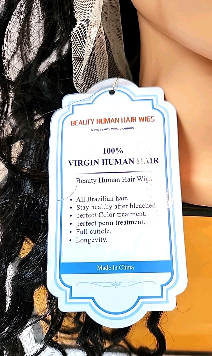 100% Human Hair 24″ Body Wave 150% Density 13×6 Lace Front Wig #1B Natural Black