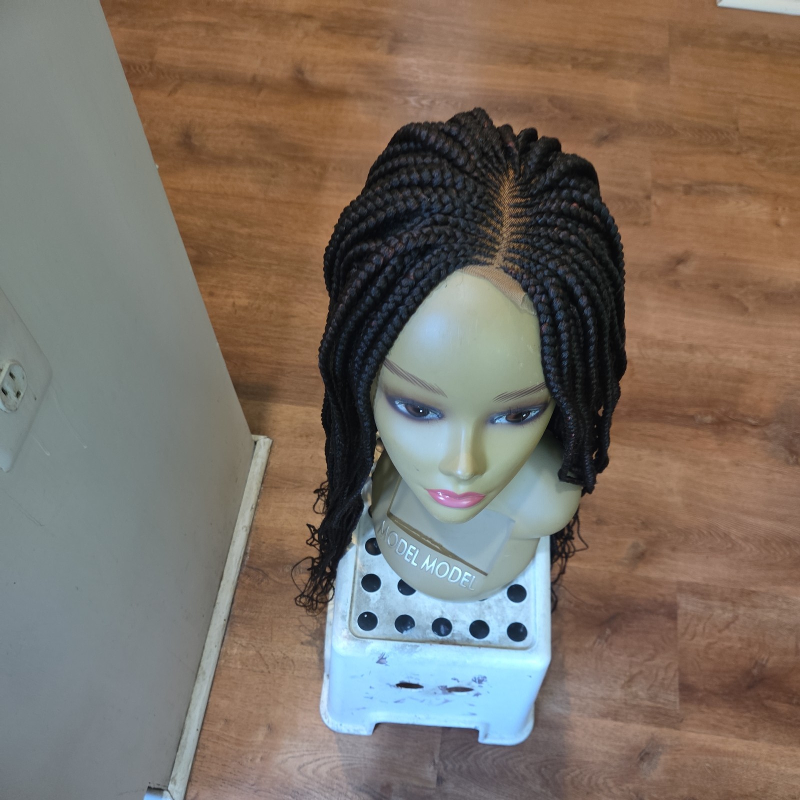 Braided Wig For Black Women Cornrow Braids Lace Front Synthetic Fiber