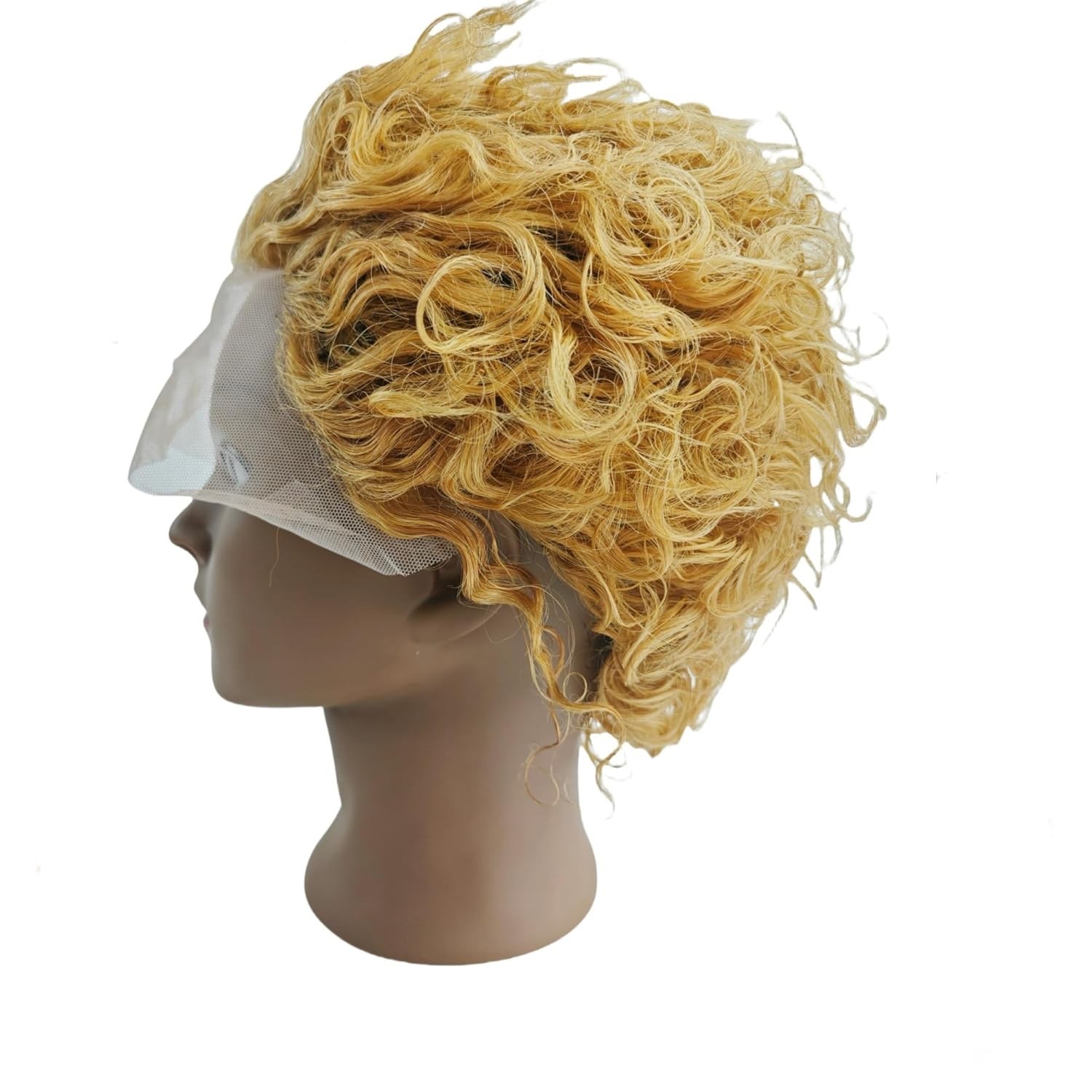 Pixie Cut Wig Dk Blond Short Curly LaceFront HumanHair Plucked Bleach Knots NEW