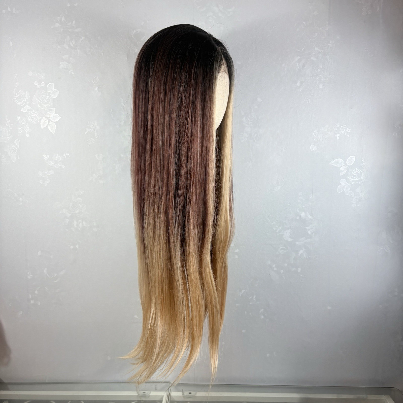 Daily Wear Wear 360 Lace Updo WIG! 34” Long Ombre Blonde , Human Hair Blend