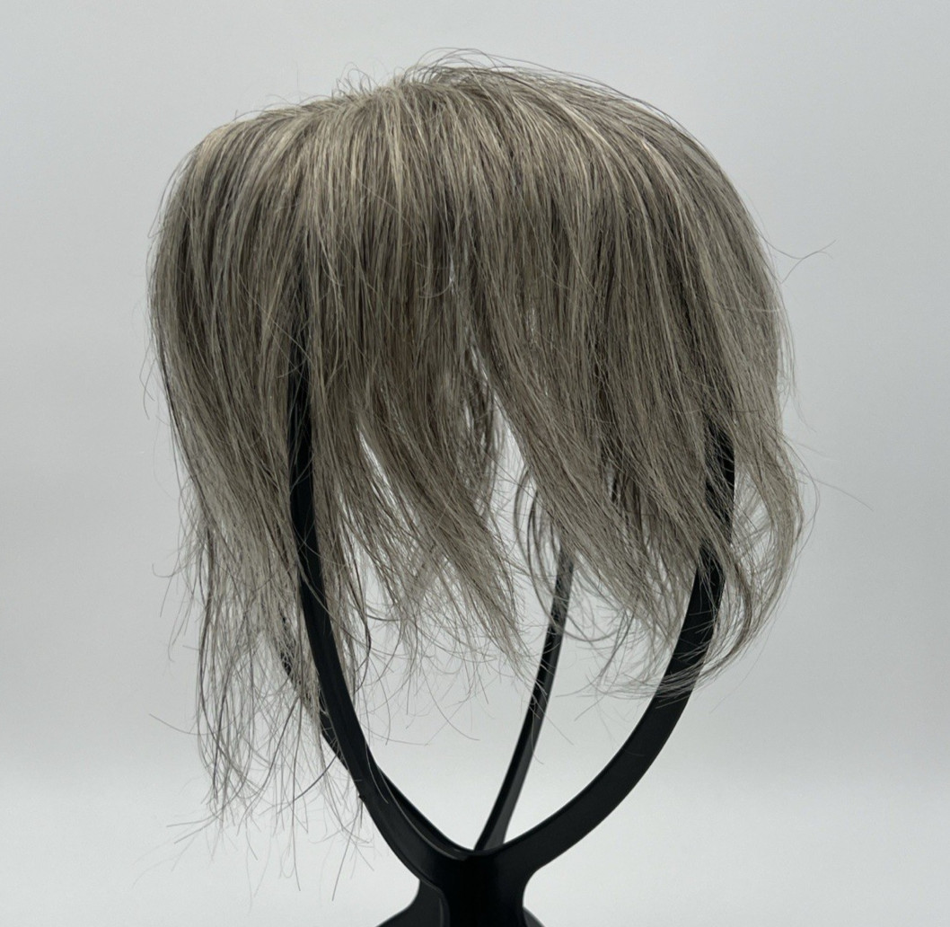 Gray Black & Blonde/BrownUndertone 10in 100% Human Hair Women Hair Topper