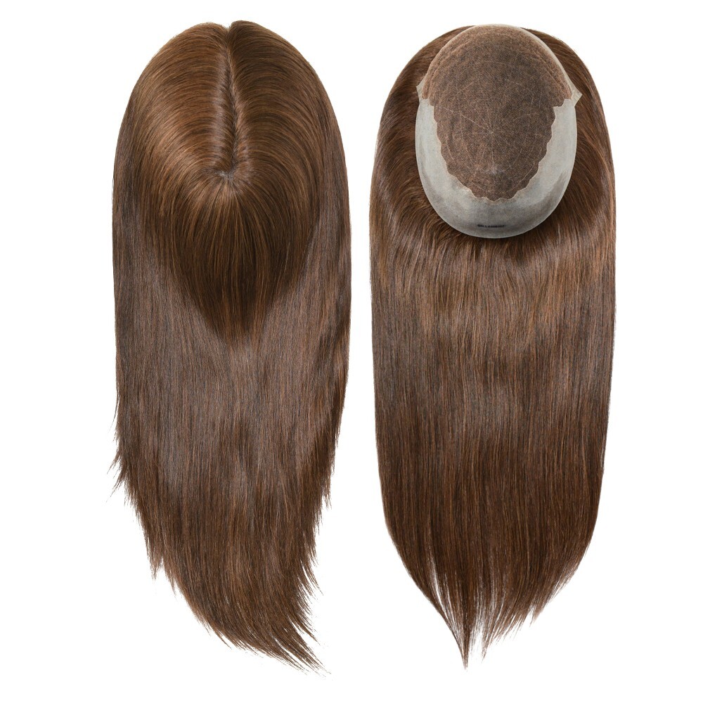 Women Topper Human Hair French Lace Top Pieces 7×9 Straight Hair 16”