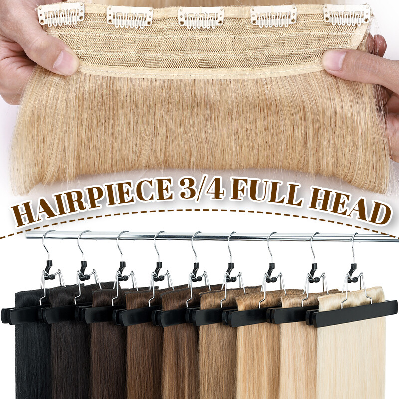 One Piece Clip in Remy Human Hair Extensions 1PCS Full Head Brunette Straight
