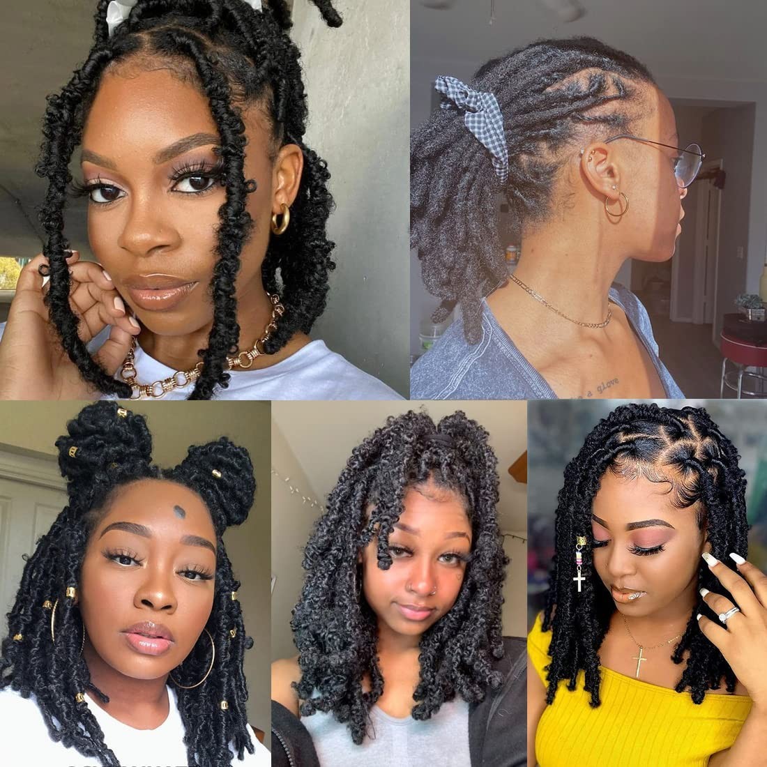 14 Inch Pre-Separated Springy Afro Twist Hair 8 Packs Black Pre-Fluffy Natura…