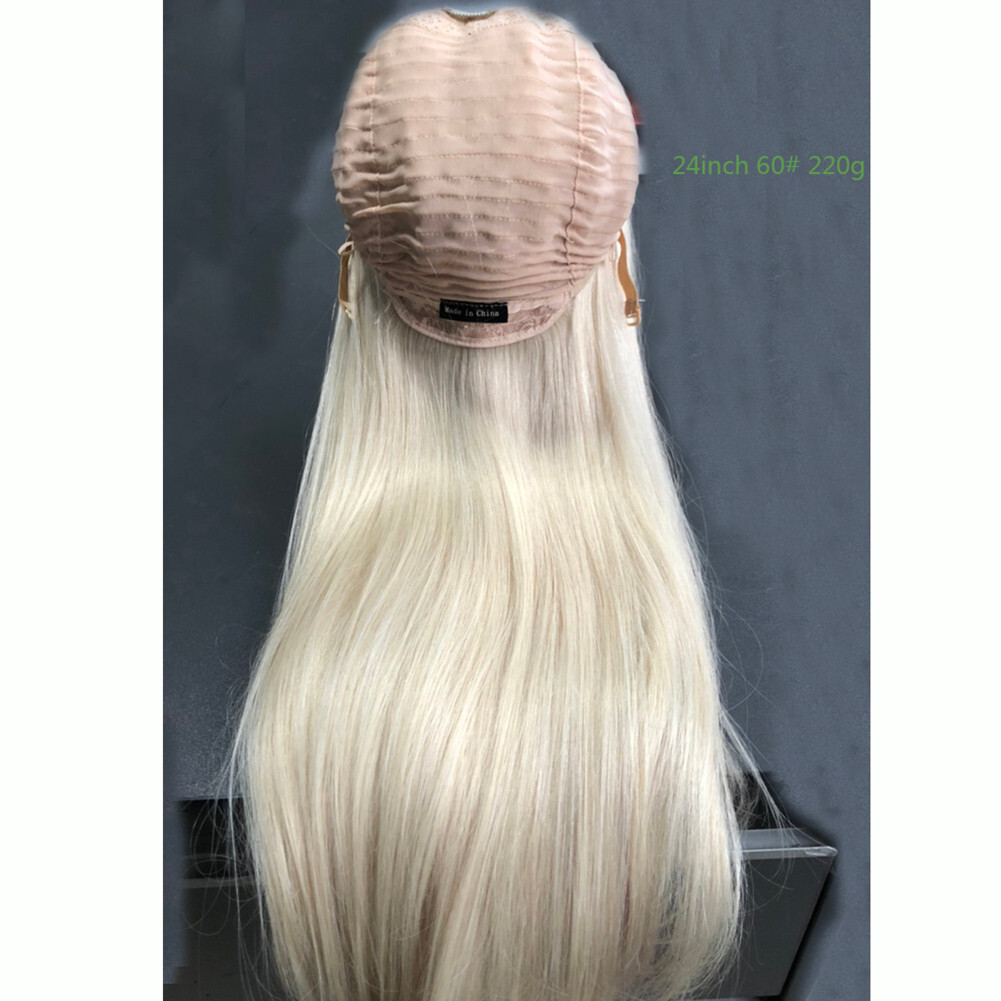 Long U Shape Glueless 100% Real Human Hair Machine 3/4 Weft Cap Wig Highlights