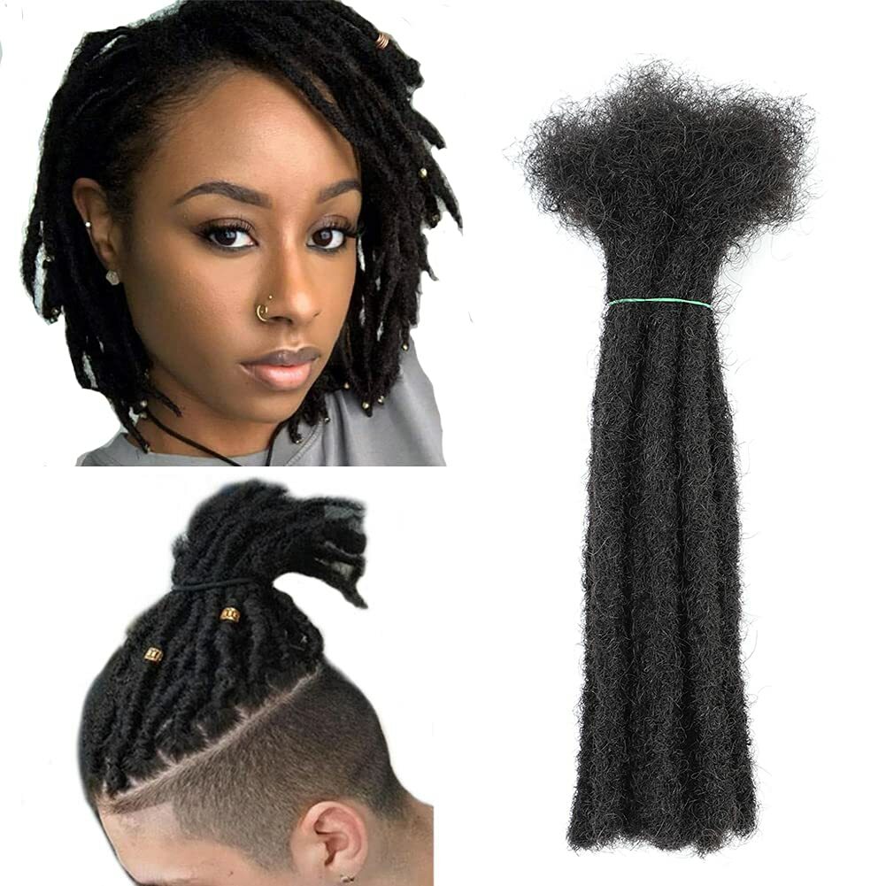 100% Human Hair Dreadlocks Handmade Permanent Afro Loc Extensions NaturalBlack1B