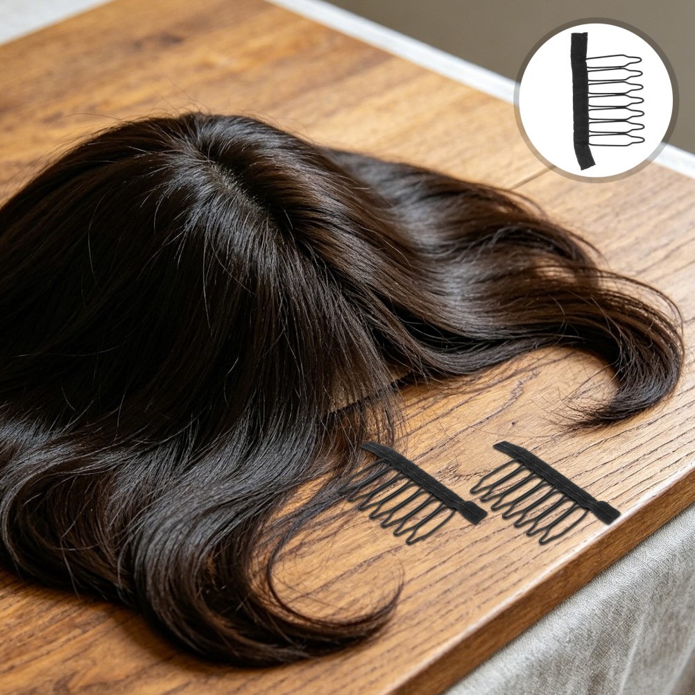 40Pcs Black Wig Comb Clips for Styling and Maintaining Wigs with Sturdy Grip