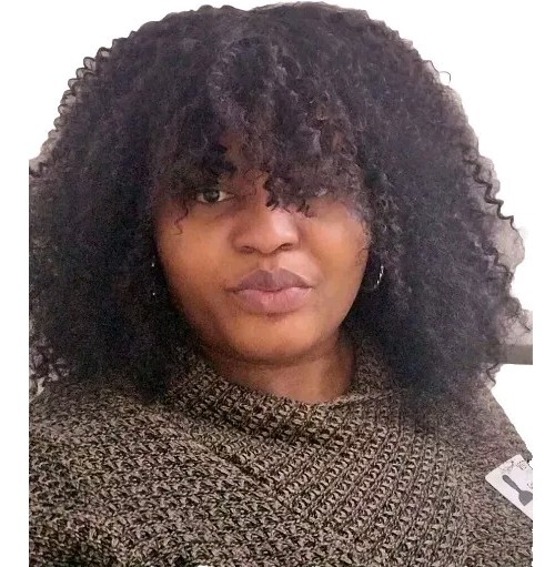 Brazilian Human Hair Afro Kinky Curly Short Bang Wig 18inches
