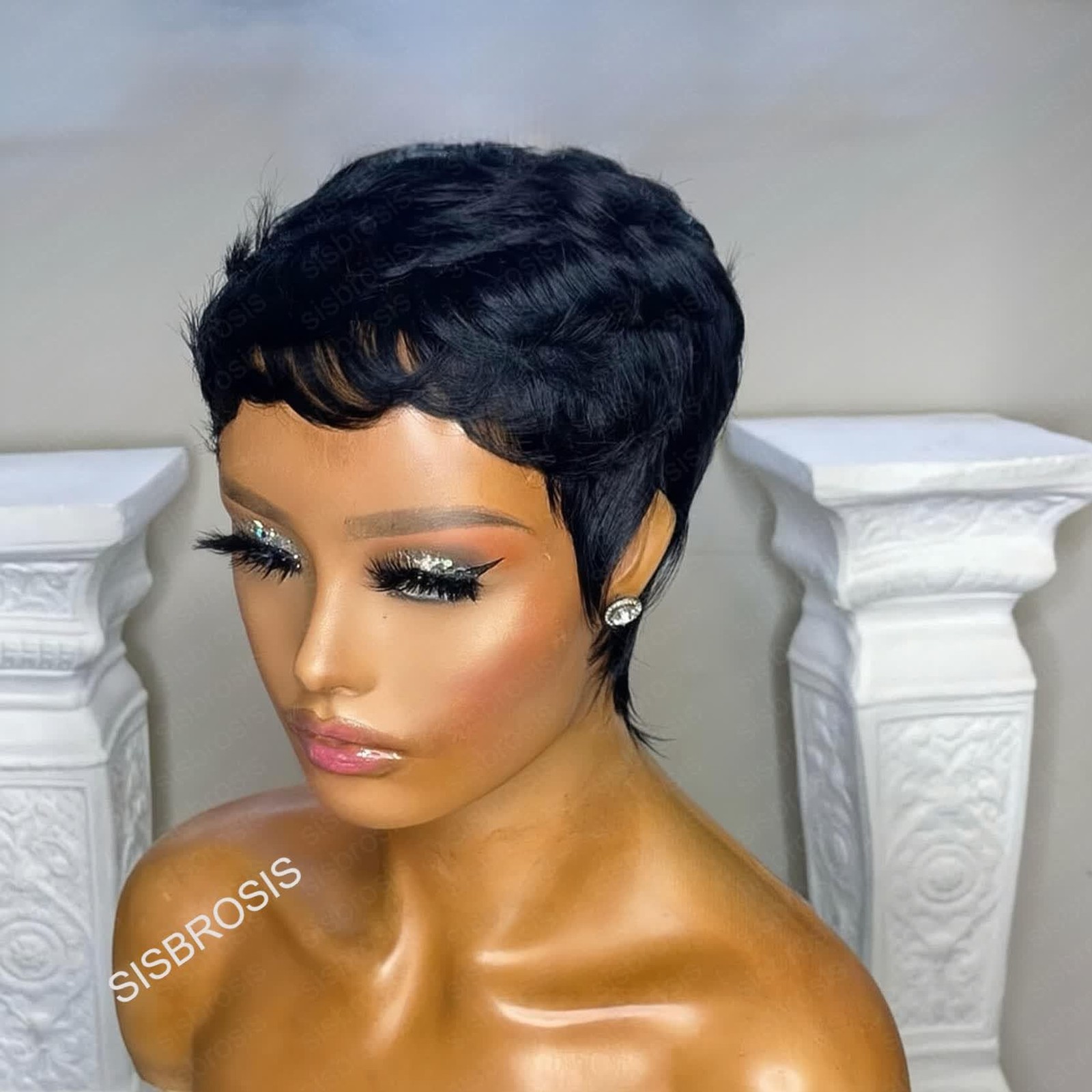 SisBroSis Short Wigs for Black Women Pixie Cut Human Hair Wigs for Women Natu…