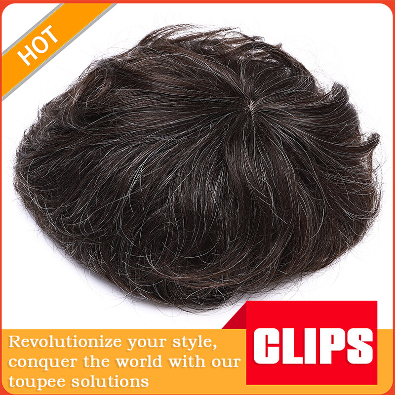 Clip In Women/ Mens Toupee Real Remy Human Hair Piece Natural System Wiglets USA
